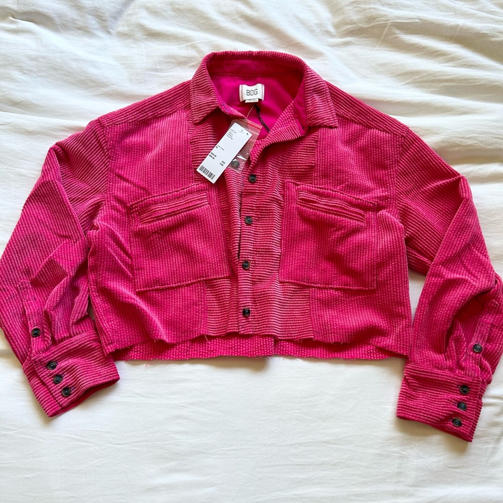 Urban Outfitters BDG Rodney Corduroy Cropped Button-Down Shirt